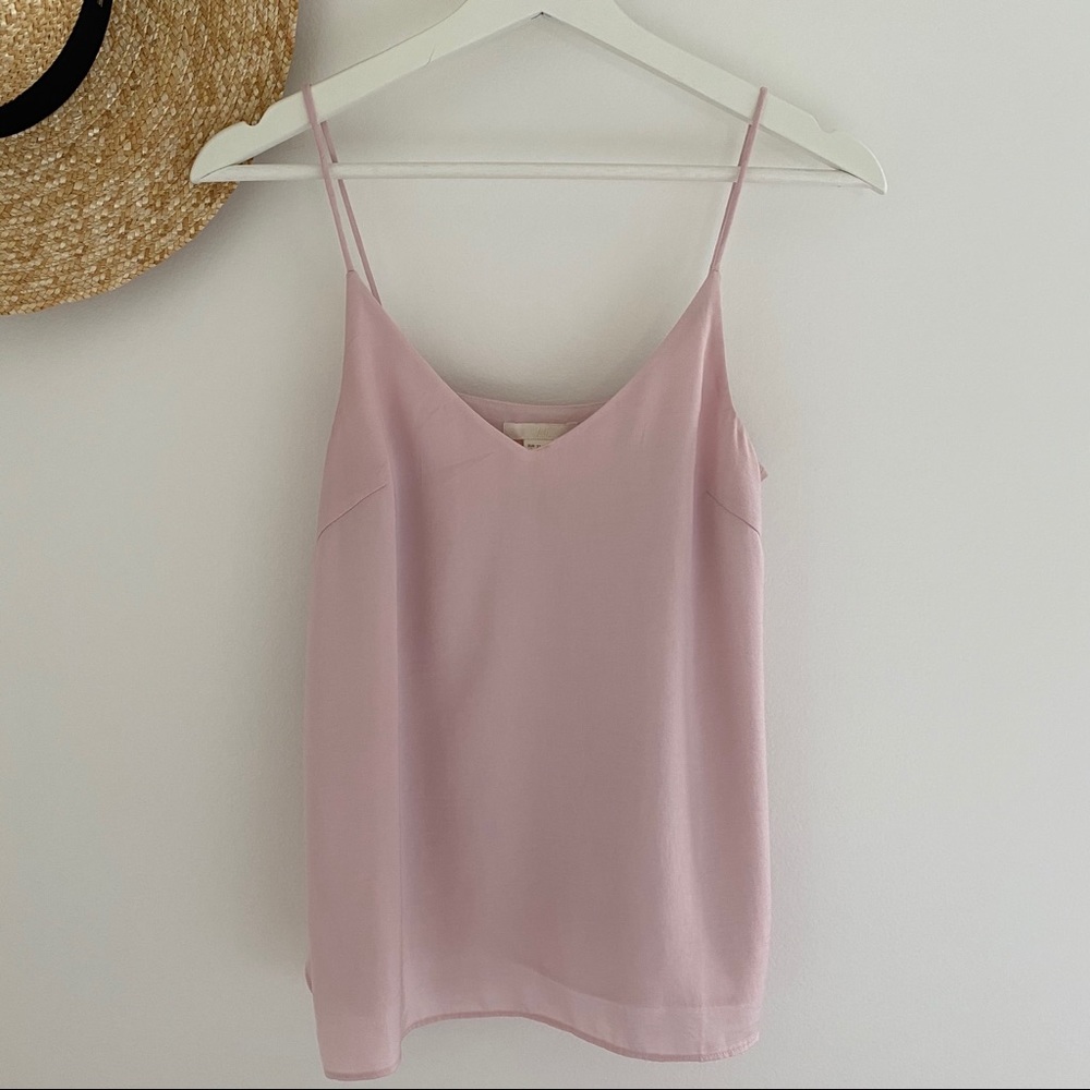 h&m blush pink silk feel cami